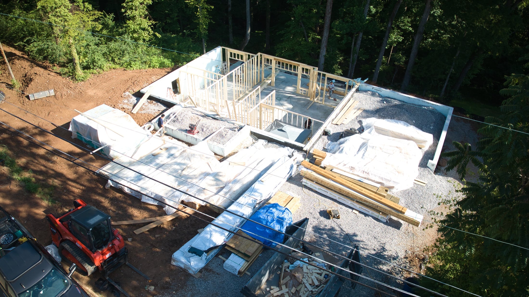 Foundation and framing stage of a custom home project in East Tennessee